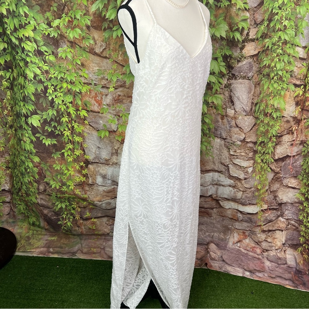 NIKKI REED FOR REVOLVE Ivory Indie Bride Cottagecore Lace Slip Dress, S - Picture 12 of 13